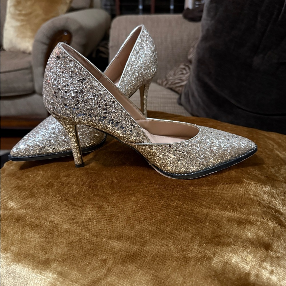 Shimmering Gold Glitter Heels